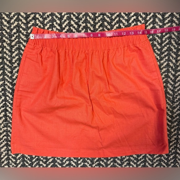J CREW Pull On Linen Blend Skirt in Orange Size 10 - Picture 2 of 5